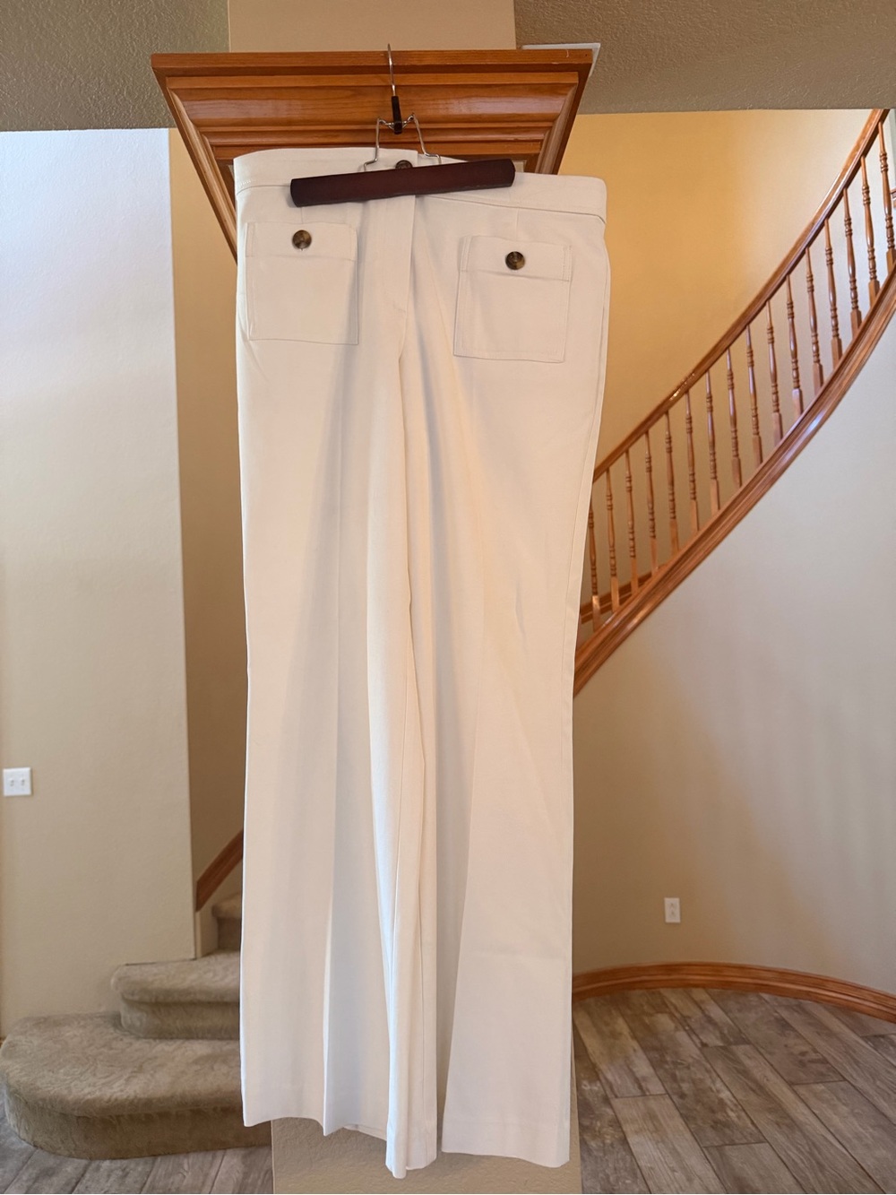 Women's Front Pocket  Cream Dress Pants